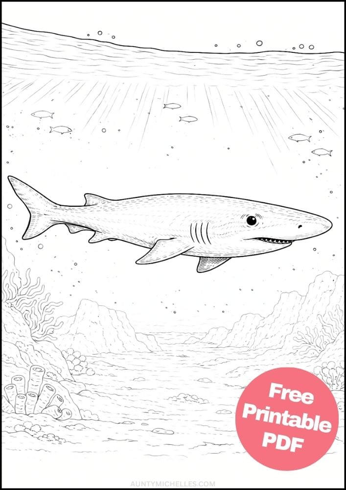 Free Printable Shark Coloring Pages for Kids Ocean Animal Activities Colouring Sheets 10 bluntnose shark