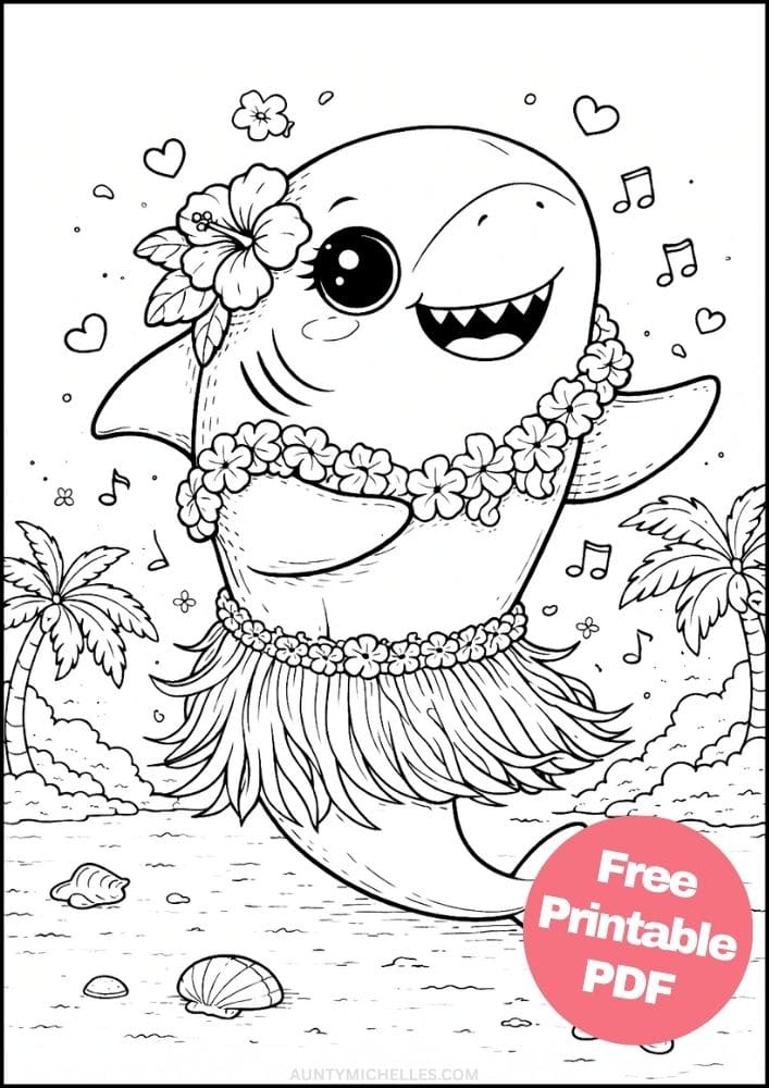 Free Printable Shark Coloring Pages for Kids Ocean Animal Activities Colouring Sheets 11 hula