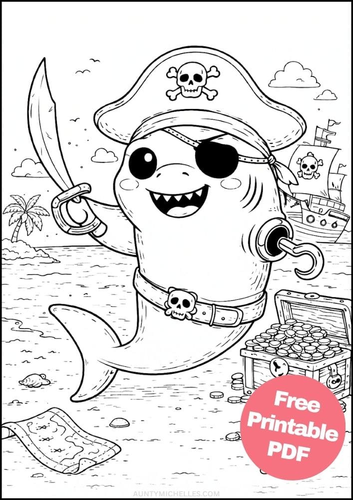 Free Printable Shark Coloring Pages for Kids Ocean Animal Activities Colouring Sheets 13 pirate