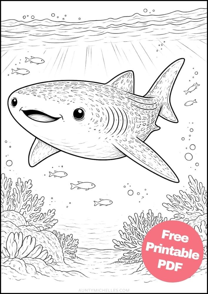 Free Printable Shark Coloring Pages for Kids Ocean Animal Activities Colouring Sheets 2 whale shark