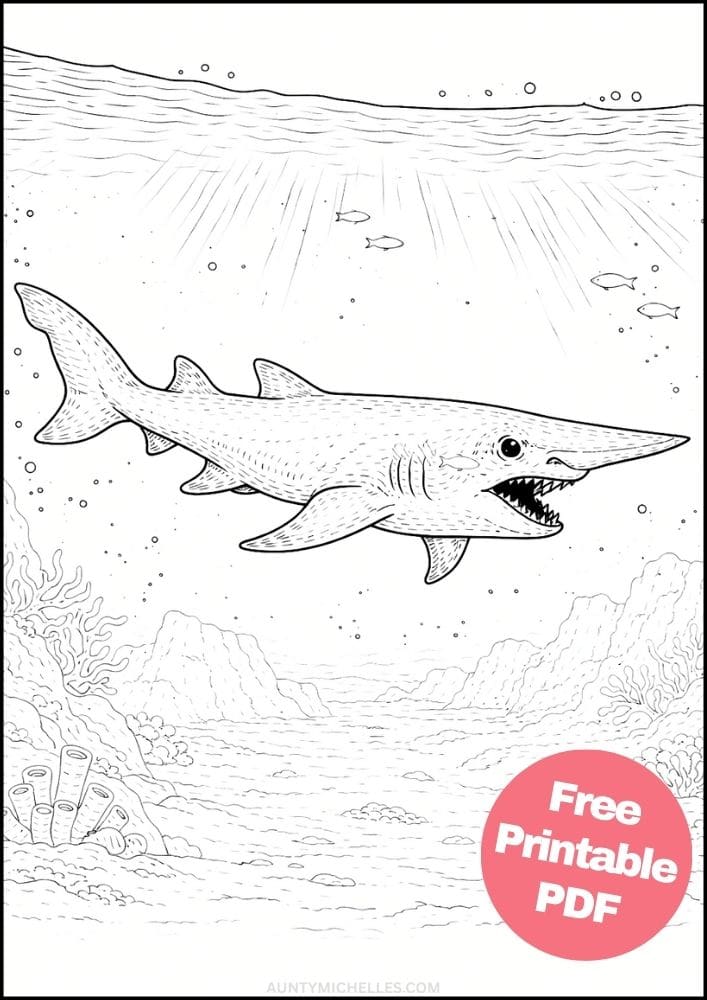 Free Printable Shark Coloring Pages for Kids Ocean Animal Activities Colouring Sheets 4 goblin shark