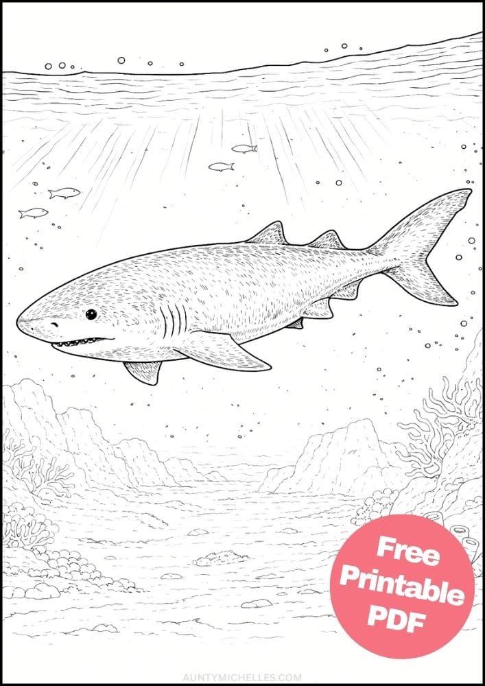 Free Printable Shark Coloring Pages for Kids Ocean Animal Activities Colouring Sheets 9 reef shark