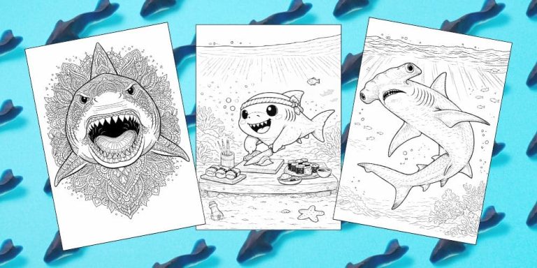 Free Printable Shark Coloring Pages for Kids Ocean Animal Activities Colouring Sheets