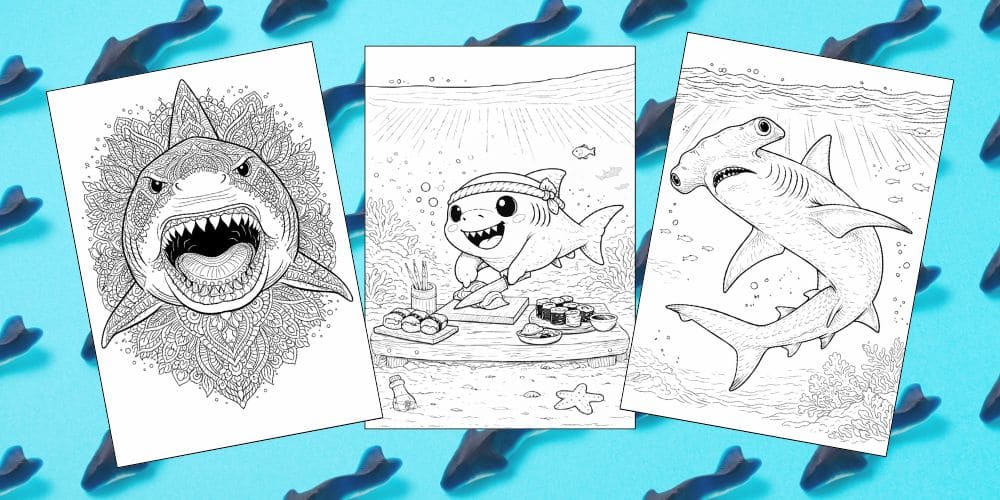 Free Printable Shark Coloring Pages for Kids Ocean Animal Activities Colouring Sheets