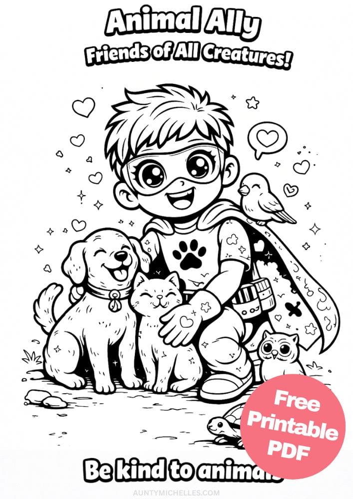 Free Printable Superhero Coloring Pages for Kids Super Power Activities Colouring Sheets 11 animal ally