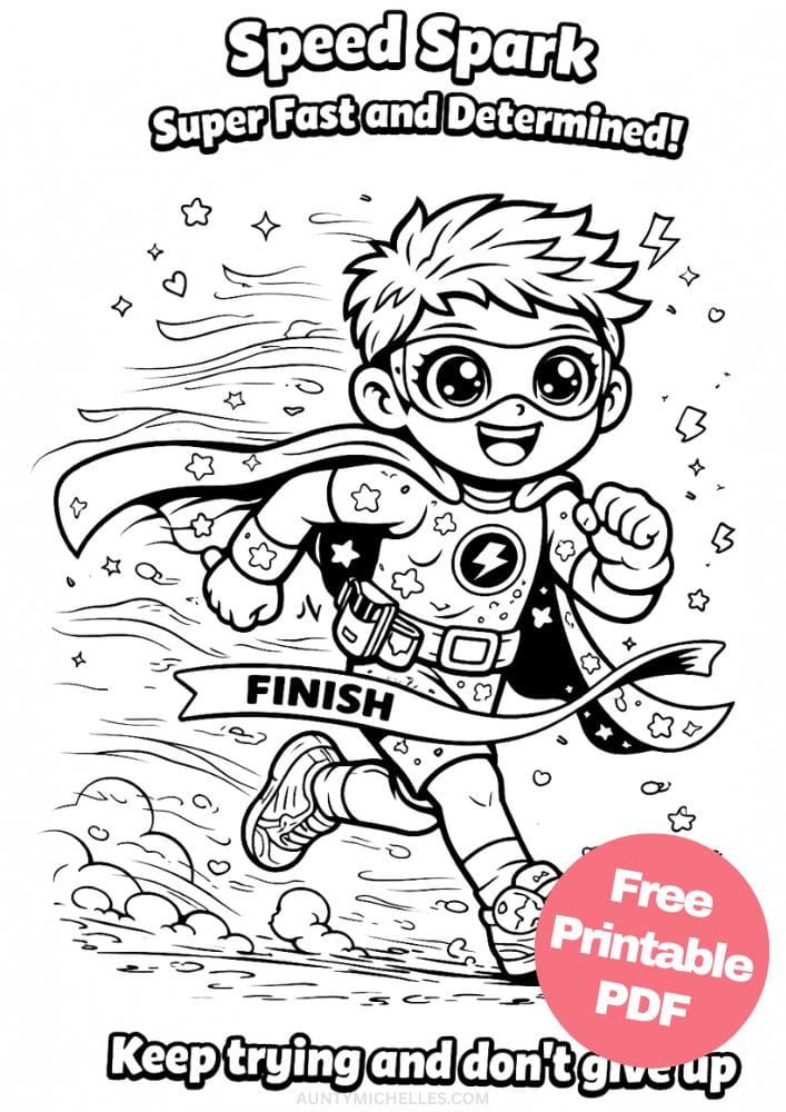 Free Printable Superhero Coloring Pages for Kids Super Power Activities Colouring Sheets 13 speed spark