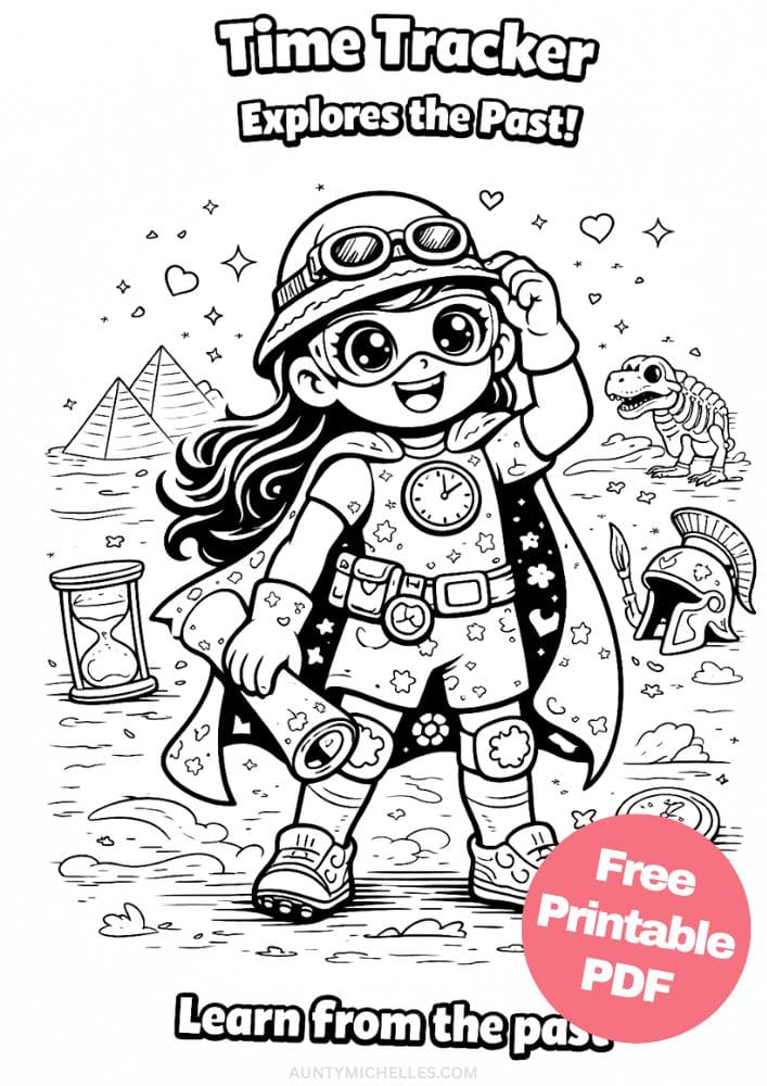 Free Printable Superhero Coloring Pages for Kids Super Power Activities Colouring Sheets 16 time tracker