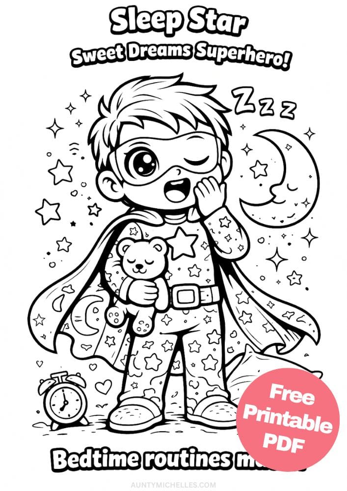 Free Printable Superhero Coloring Pages for Kids Super Power Activities Colouring Sheets 9 sleep star