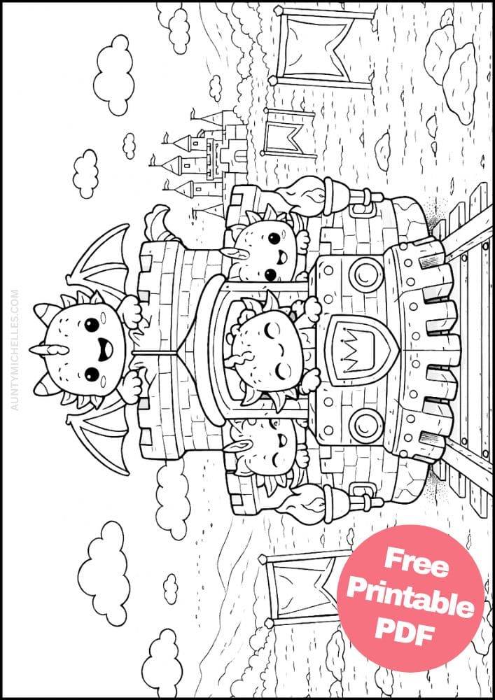 Free Printable Train Coloring Pages for Kids Activities Colouring Sheets 11 medieval dragon castle