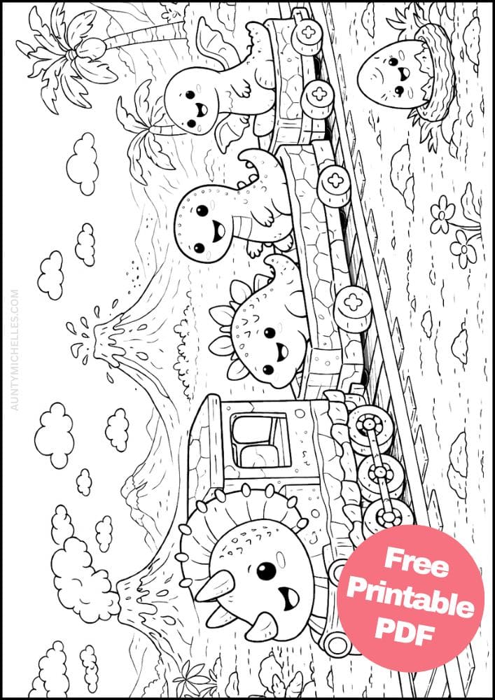Free Printable Train Coloring Pages for Kids Activities Colouring Sheets 12 prehistoric dinosaur