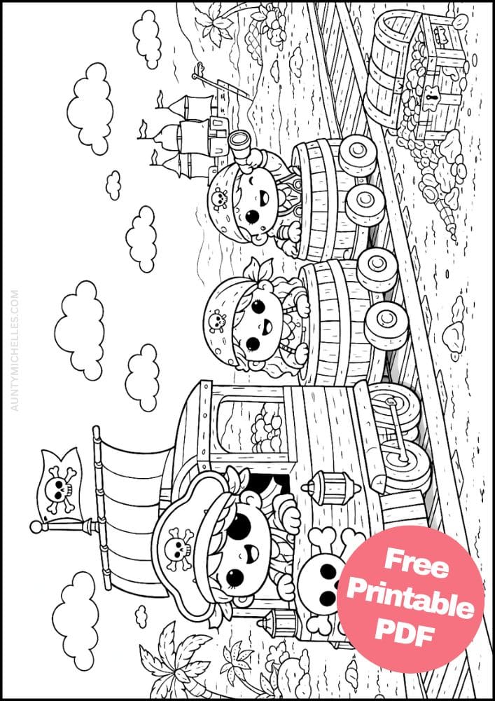 Free Printable Train Coloring Pages for Kids Activities Colouring Sheets 13 pirate ship