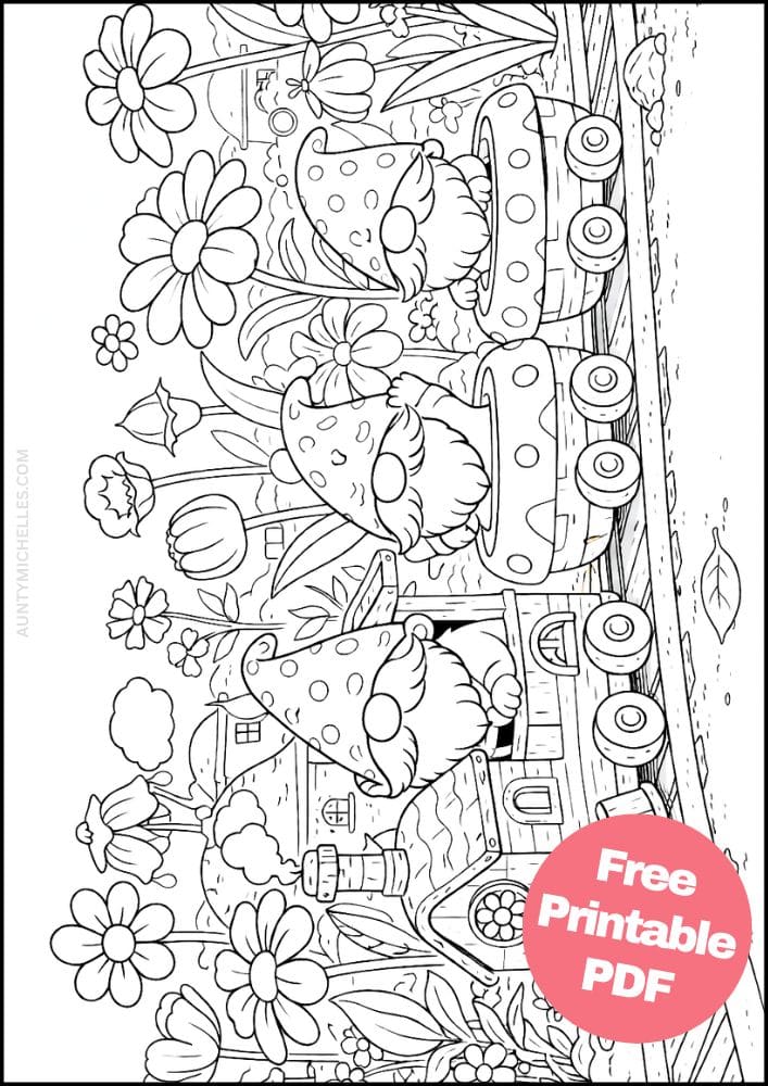 Free Printable Train Coloring Pages for Kids Activities Colouring Sheets 14 gnome garden