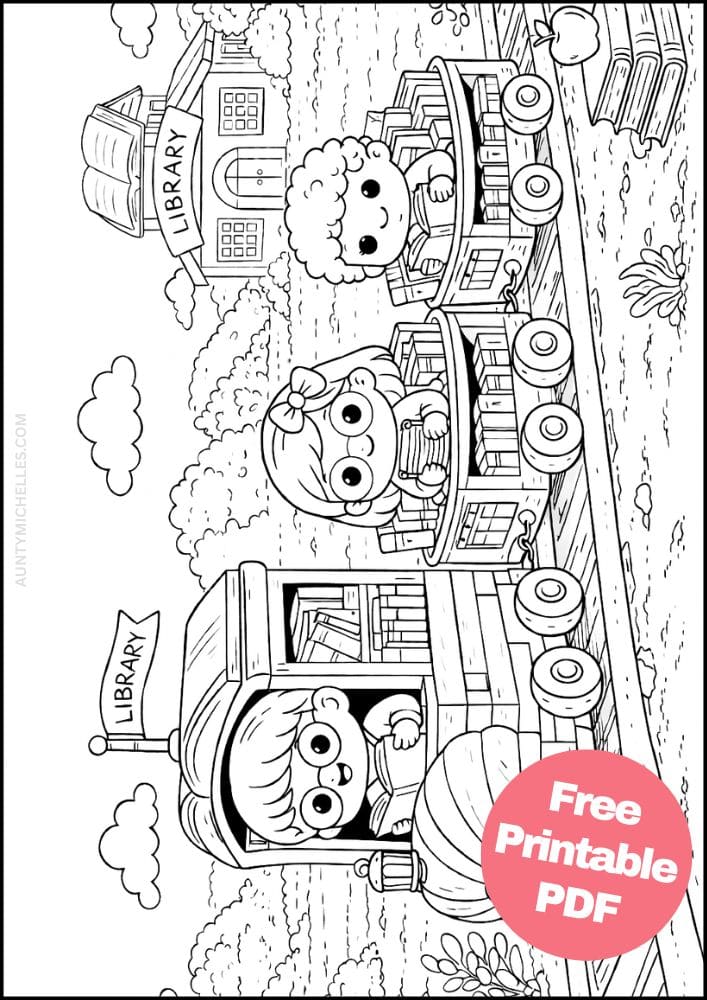 Free Printable Train Coloring Pages for Kids Activities Colouring Sheets 16 library books