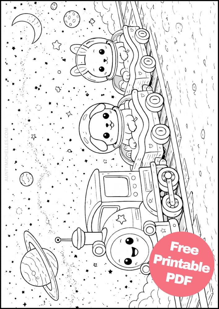 Free Printable Train Coloring Pages for Kids Activities Colouring Sheets 2 futuristic outer space