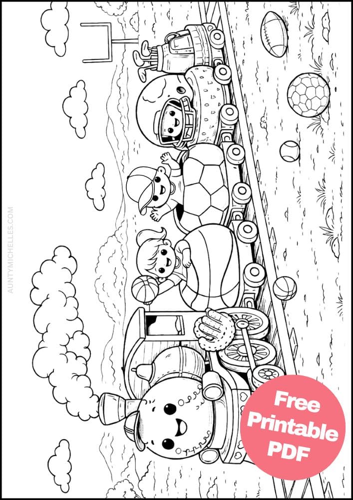 Free Printable Train Coloring Pages for Kids Activities Colouring Sheets 20 sport basketball soccer football baseball