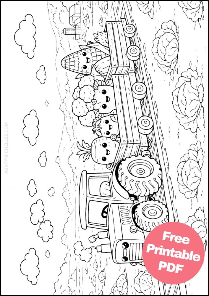 Free Printable Train Coloring Pages for Kids Activities Colouring Sheets 7 farm tractor vegetables