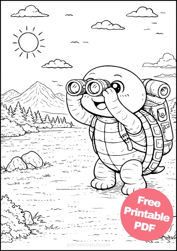 Free Printable Turtle Coloring Pages for Kids Animal Activities Colouring Sheets 17 hiking adventure