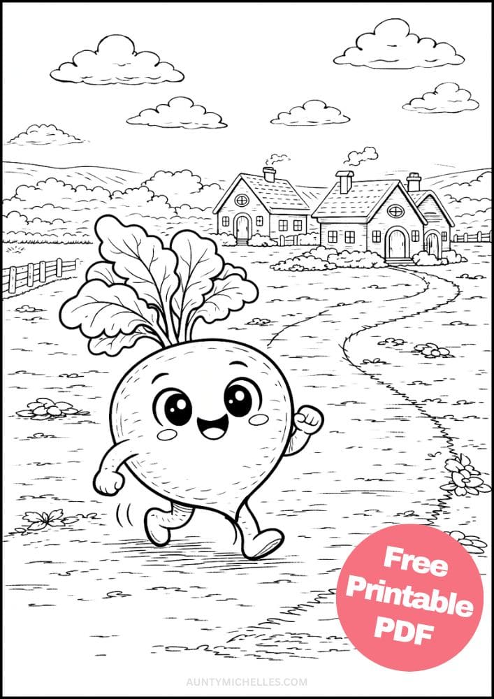Free Printable Vegetable Coloring Pages for Kids Food Village Activities Colouring Sheets 13 beet running