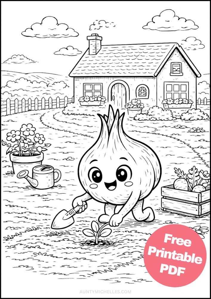 Free Printable Vegetable Coloring Pages for Kids Food Village Activities Colouring Sheets 14 garlic gardening