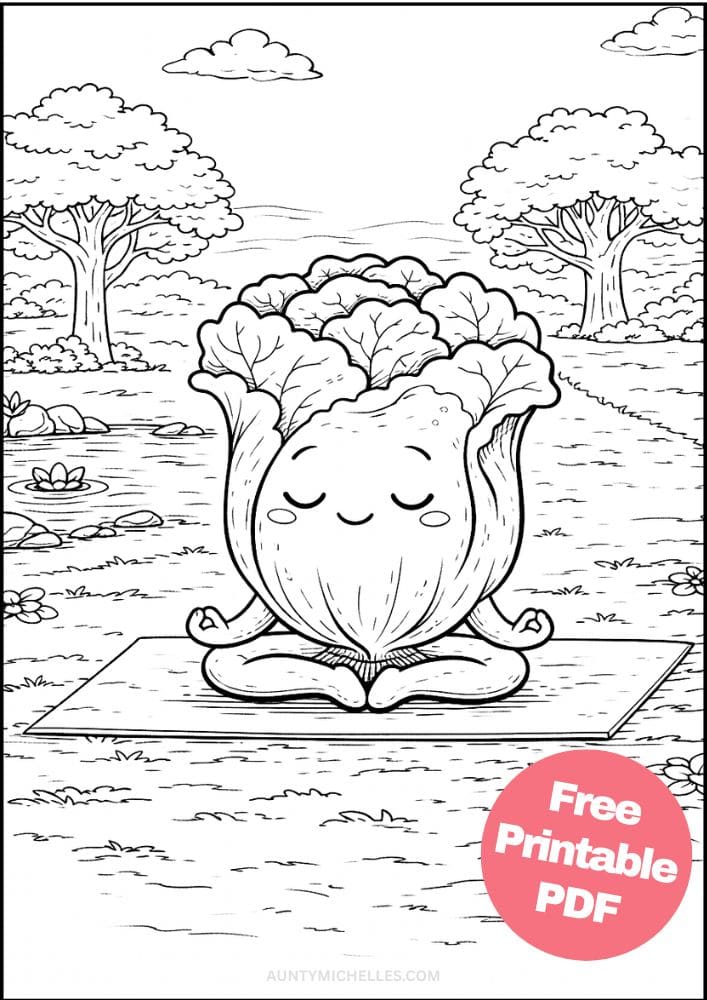 Free Printable Vegetable Coloring Pages for Kids Food Village Activities Colouring Sheets 15 lettuce yoga