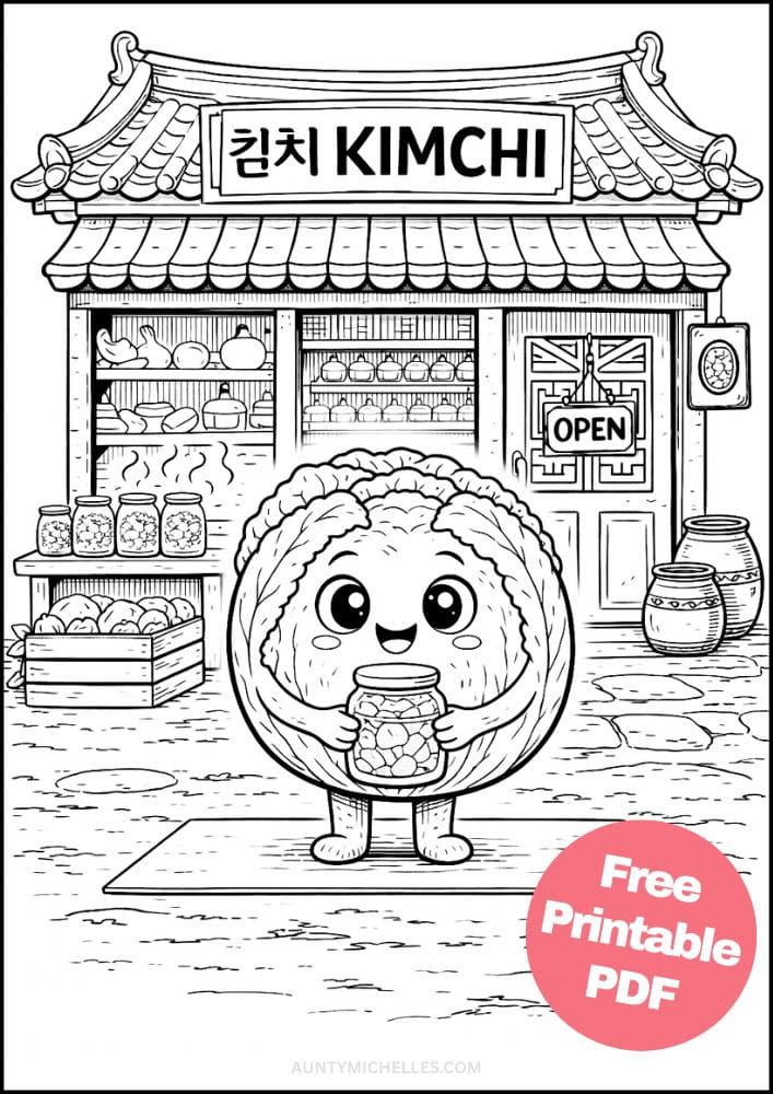 Free Printable Vegetable Coloring Pages for Kids Food Village Activities Colouring Sheets 18 cabbage kimchi shop