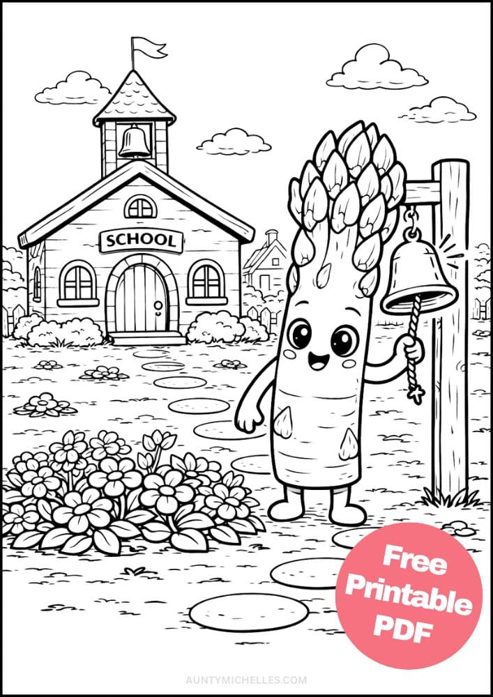 Free Printable Vegetable Coloring Pages for Kids Food Village Activities Colouring Sheets 3 asparagus school