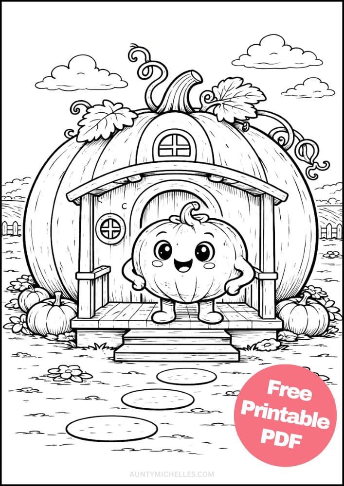 Free Printable Vegetable Coloring Pages for Kids Food Village Activities Colouring Sheets 7 pumpkin house