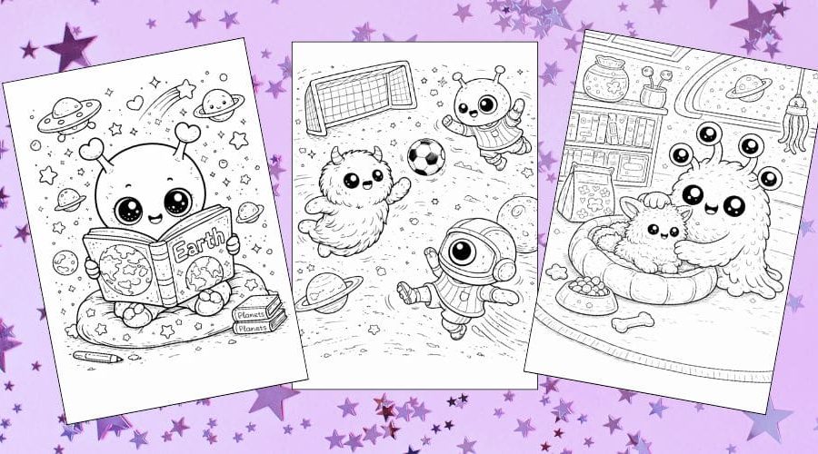 Free Printable Alien Coloring Pages for Kids Space Galaxy Colouring Book Sheets Printout PDF blog feature
