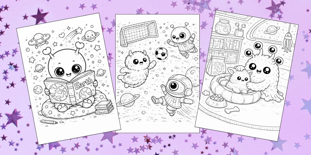 Free Printable Alien Coloring Pages for Kids Space Galaxy Colouring Book Sheets Printout PDF blog feature