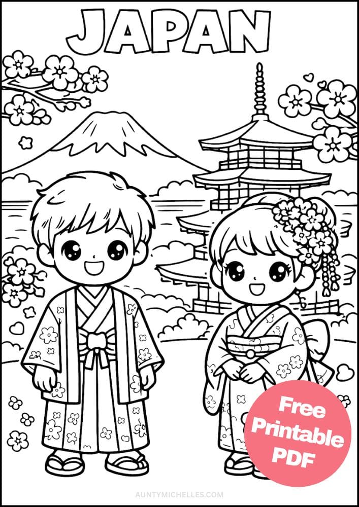 Free Printable Country Coloring Pages for Kids Culture Activities Colouring Sheets 1 Japan