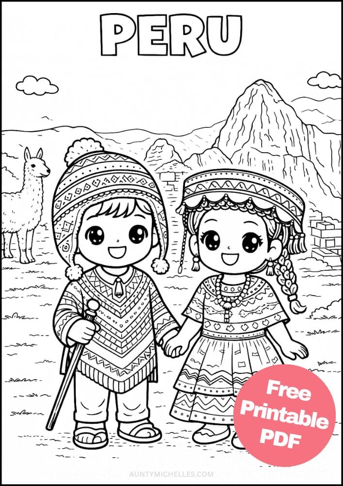 Free Printable Country Coloring Pages for Kids Culture Activities Colouring Sheets 13 Peru