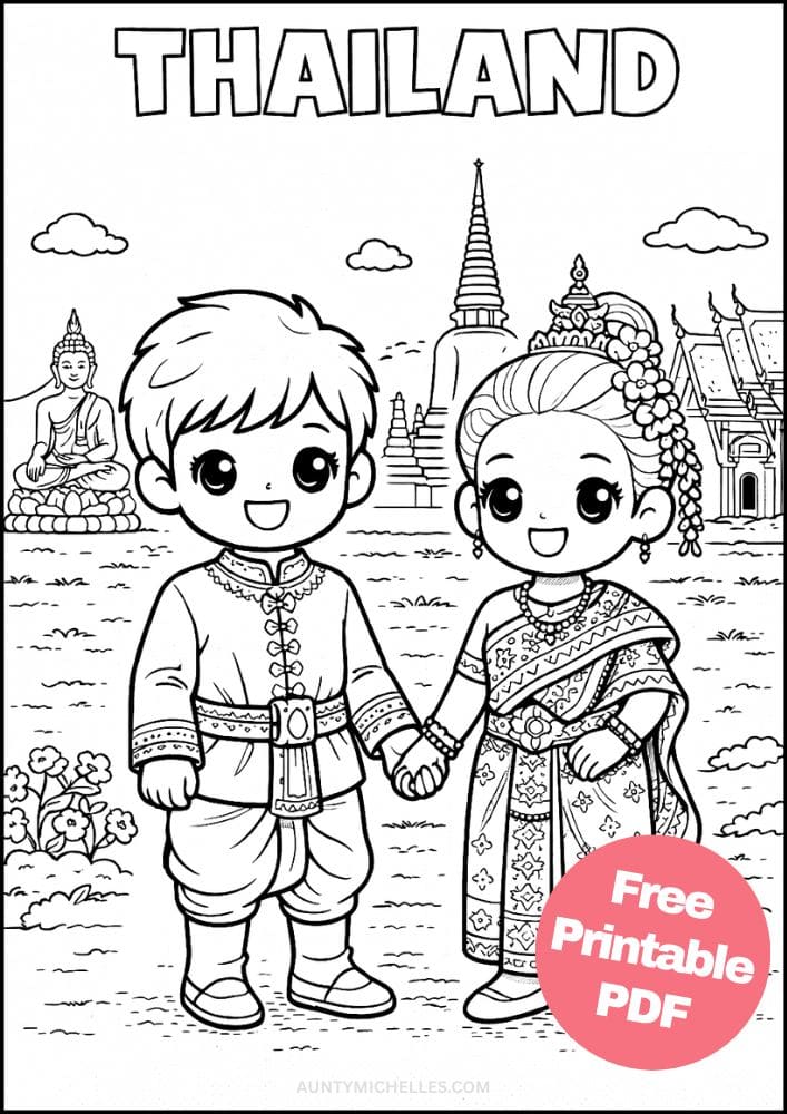 Free Printable Country Coloring Pages for Kids Culture Activities Colouring Sheets 14 Thailand