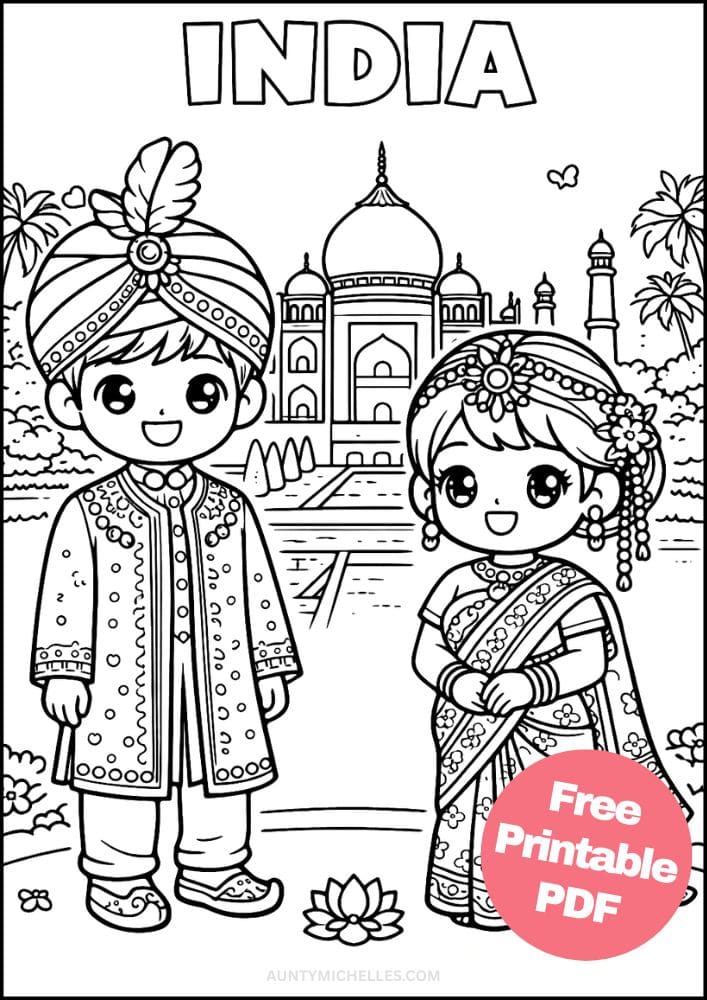 Free Printable Country Coloring Pages for Kids Culture Activities Colouring Sheets 2 India