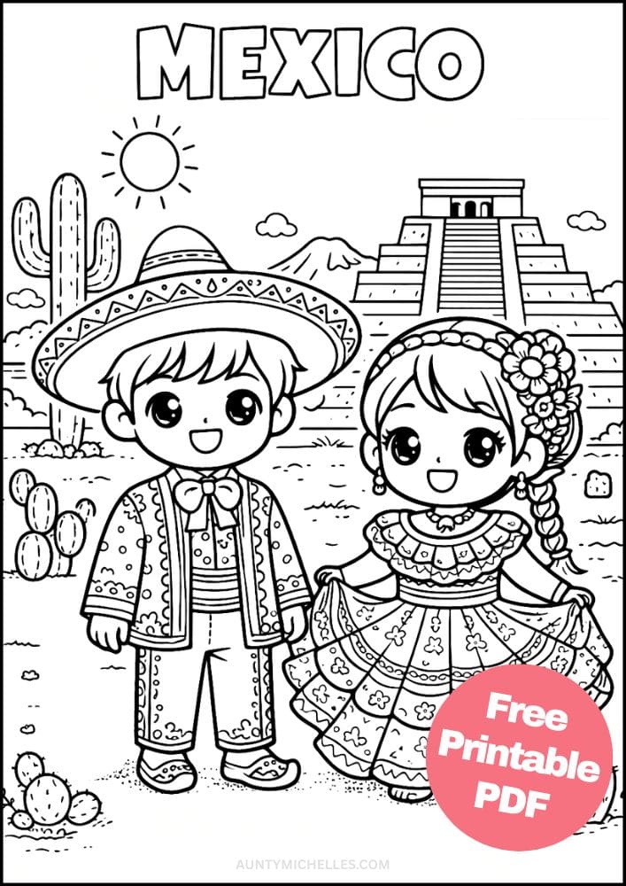 Free Printable Country Coloring Pages for Kids Culture Activities Colouring Sheets 4 Mexico