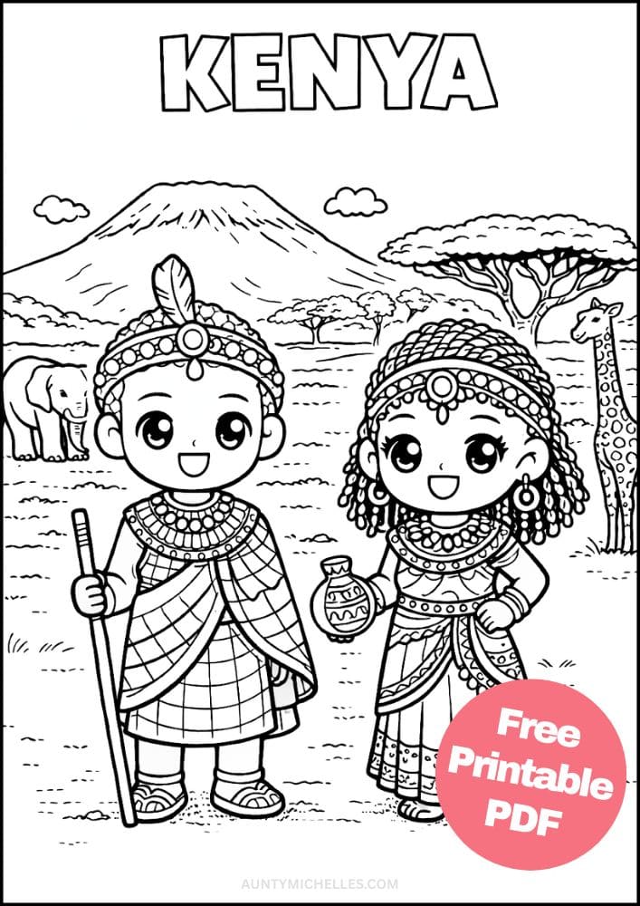 Free Printable Country Coloring Pages for Kids Culture Activities Colouring Sheets 6 Kenya