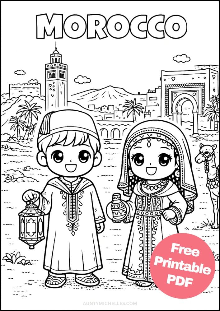 Free Printable Country Coloring Pages for Kids Culture Activities Colouring Sheets 7 Morocco