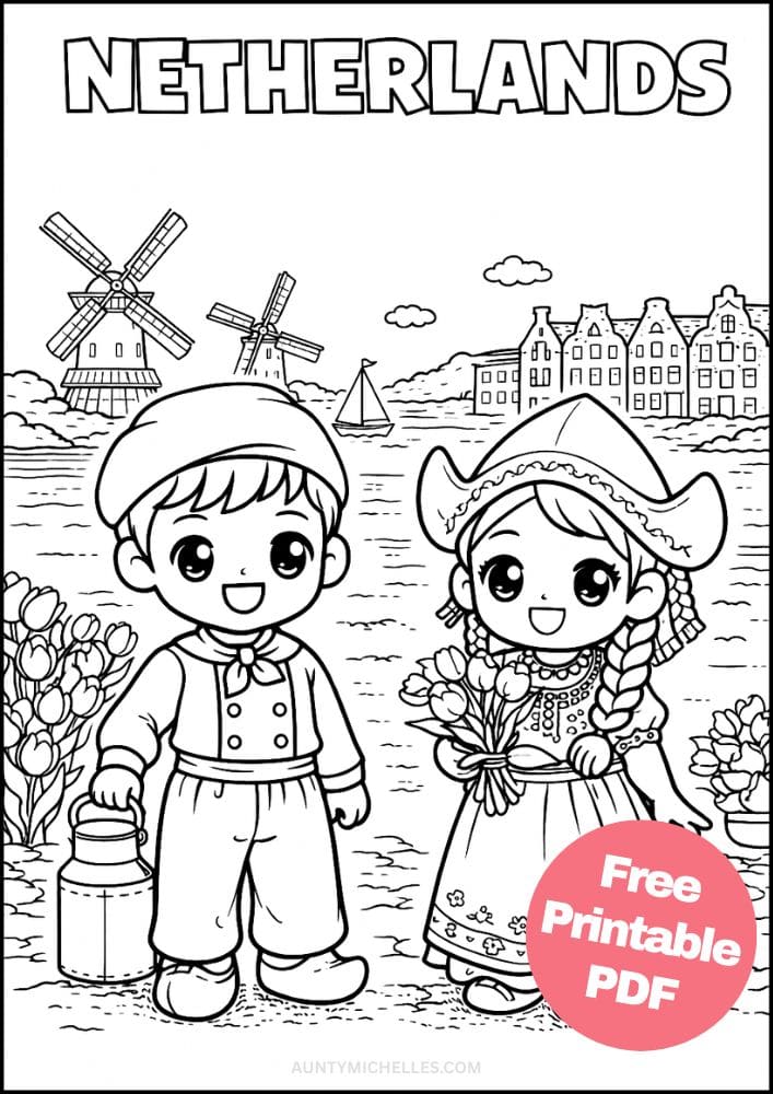 Free Printable Country Coloring Pages for Kids Culture Activities Colouring Sheets 8 Netherlands