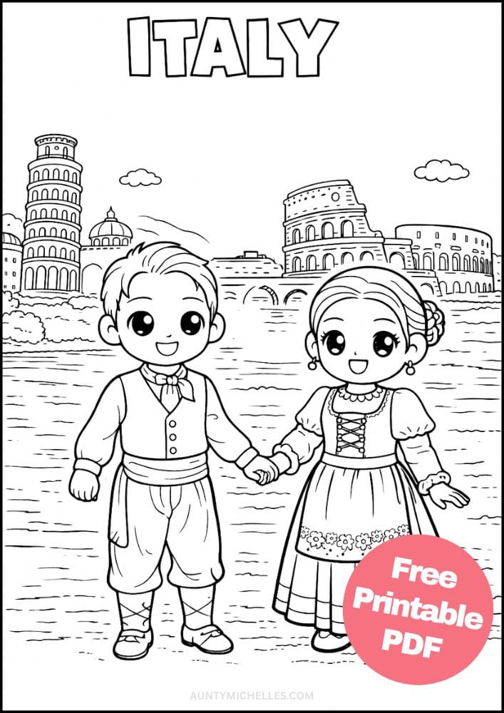 Free Printable Country Coloring Pages for Kids Culture Activities Colouring Sheets 9 Italy