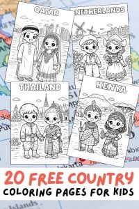 Free Printable Country Coloring Pages for Kids, Culture Activities, Around the World Colouring Sheets, Fun Educational Printable PDFs, Traditional Dress, People, Diversity, Inclusive, Heritage