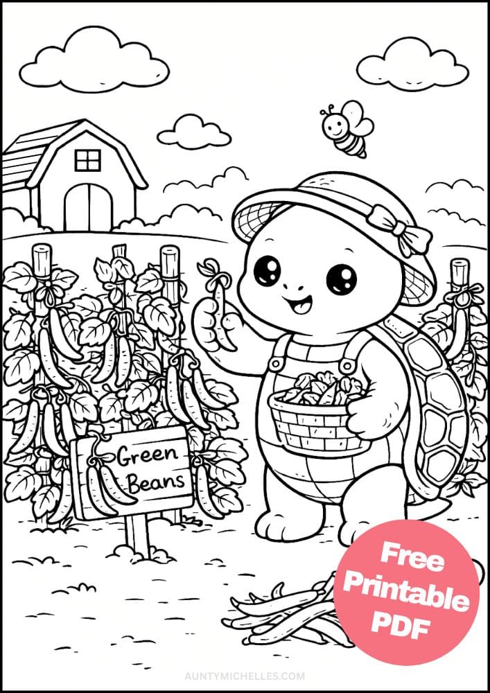 Free Printable Farm Coloring Pages for Kids Farming Food Activities Colouring Sheets 19 turtle green bean farmer