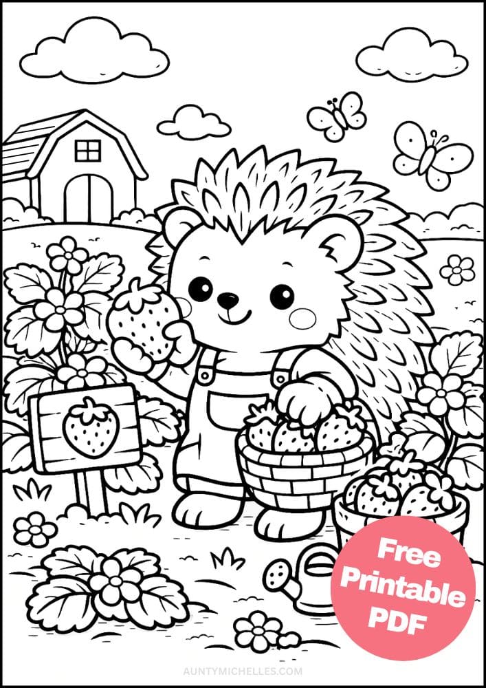 Free Printable Farm Coloring Pages for Kids Farming Food Activities Colouring Sheets 20 hedgehog strawberry farmer