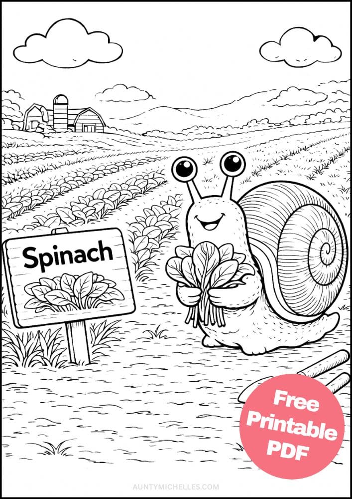 Free Printable Farm Coloring Pages for Kids Farming Food Activities Colouring Sheets 3 snail spinach farmer