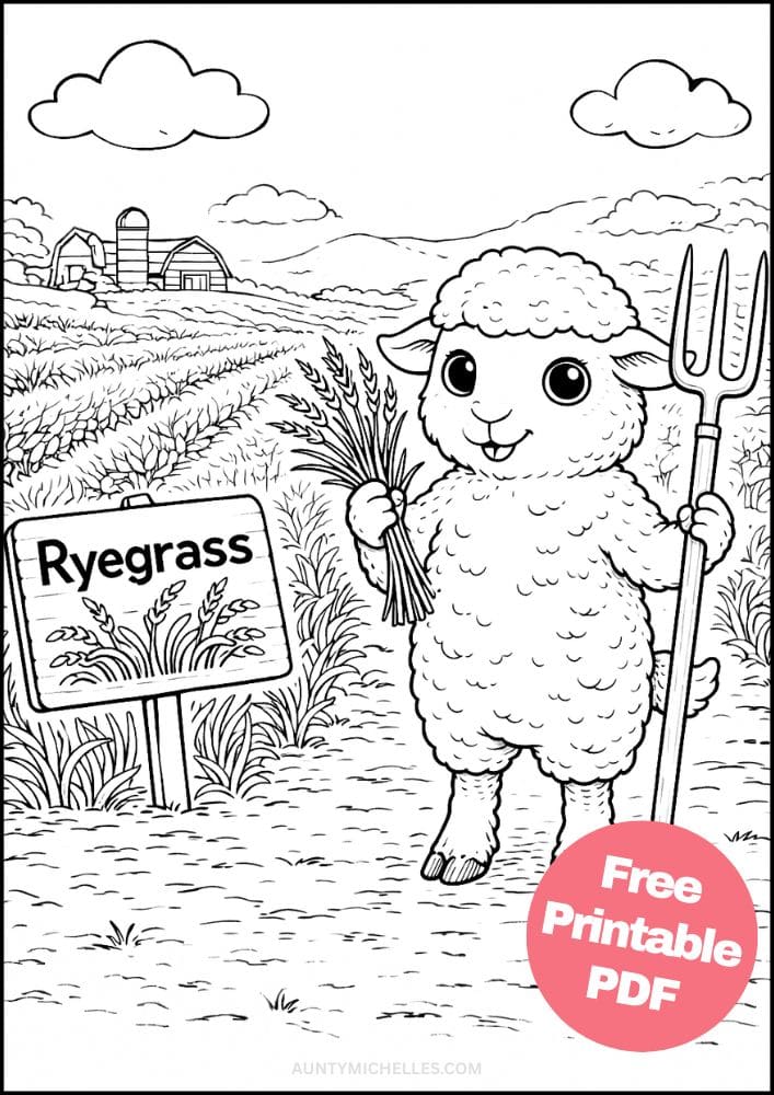 Free Printable Farm Coloring Pages for Kids Farming Food Activities Colouring Sheets 4 lamb ryegrass farmer