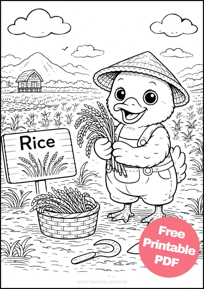 Free Printable Farm Coloring Pages for Kids Farming Food Activities Colouring Sheets 6 duck rice farmer