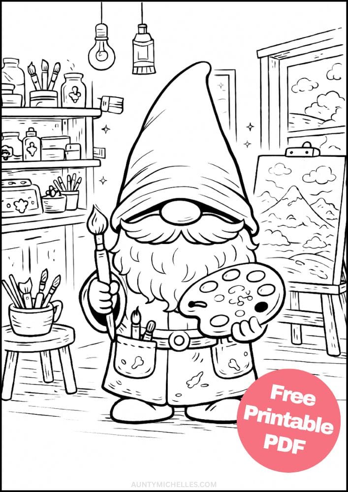 Free Printable Gnome Coloring Pages for Kids Activities Colouring Sheets 9 artist