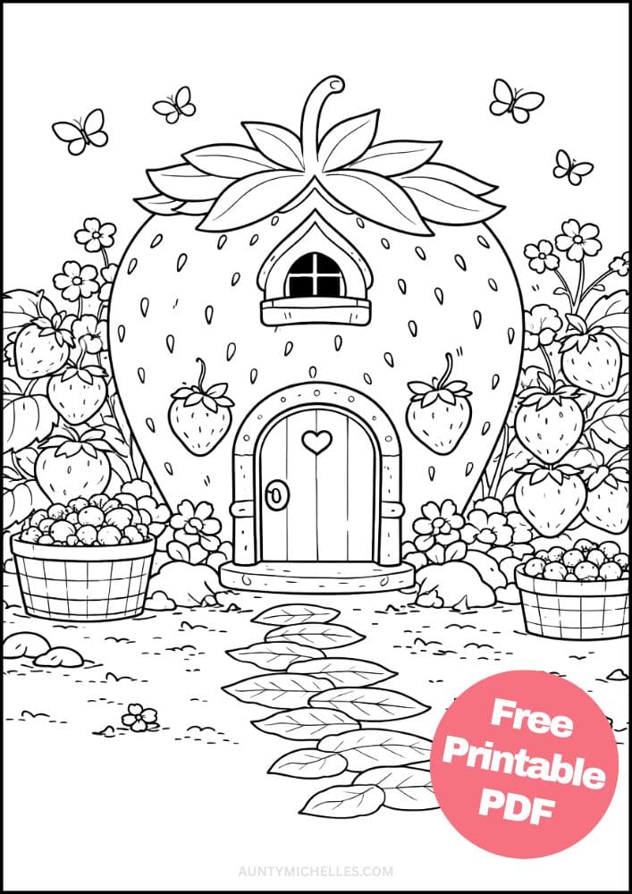 Free Printable House Coloring Pages for Kids Home Activities Colouring Sheets 16 Strawberry