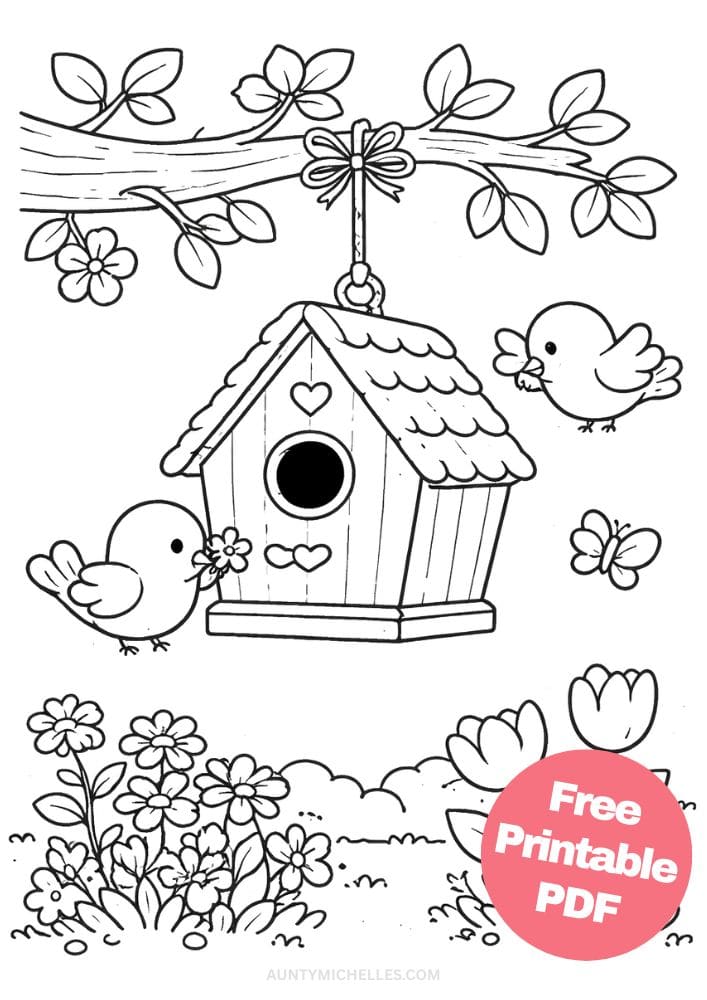 Free Printable House Coloring Pages for Kids Home Activities Colouring Sheets 3 Bird House