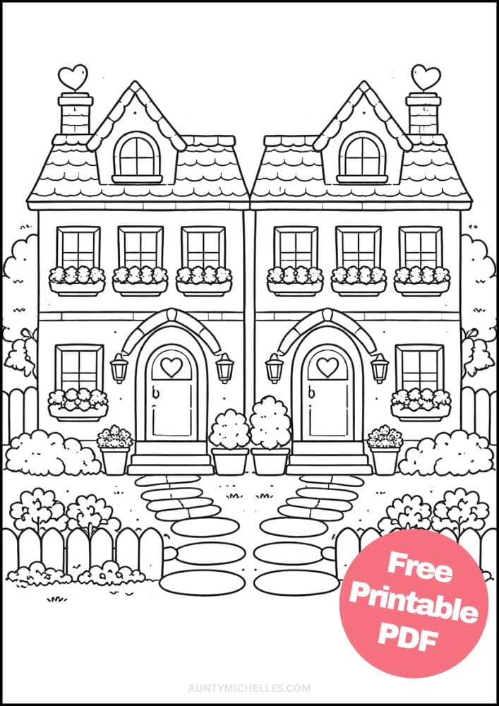 Free Printable House Coloring Pages for Kids Home Activities Colouring Sheets 6 Town House
