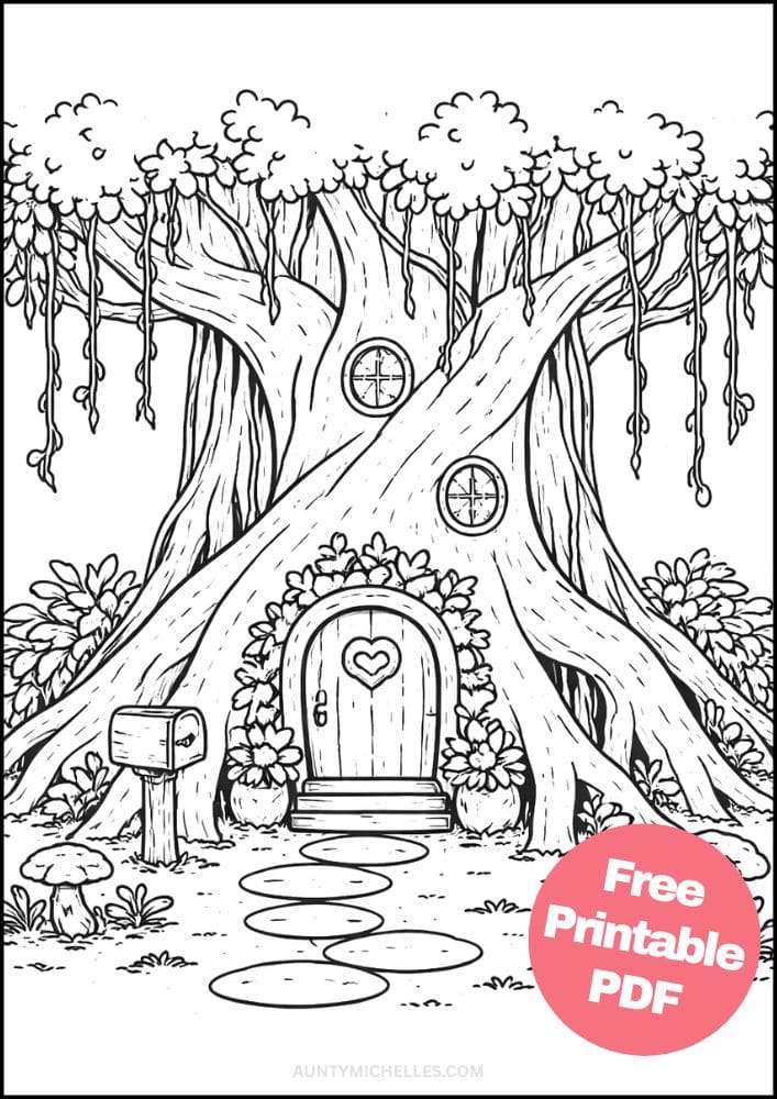 Free Printable House Coloring Pages for Kids Home Activities Colouring Sheets 7 Tree House Forest