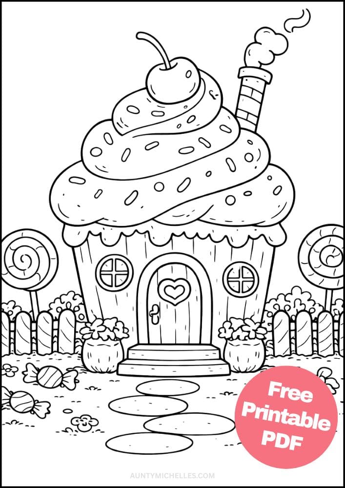 Free Printable House Coloring Pages for Kids Home Activities Colouring Sheets 9 Cupcake Cottage